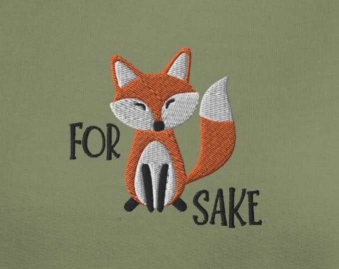 Embroidered Fox Sweatshirt, Cute Animal Lover Sweater, For Fox Sake Jumper