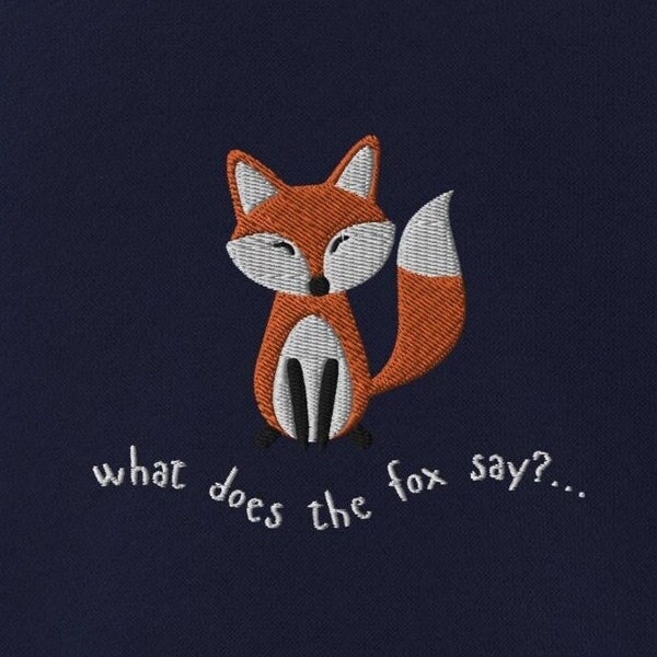 Kids Embroidered Fox Hoodie, What Does The Fox Say Jumper, Child Sized Fox Sweater, Youth Hooded Fleece Sweatshirt