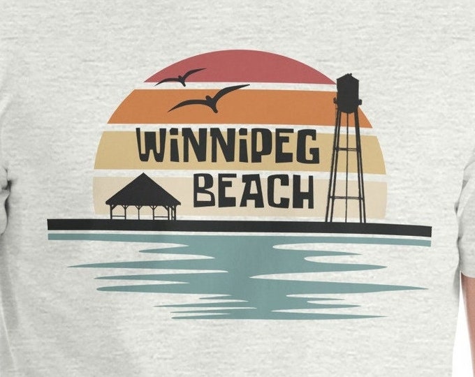 Winnipeg Beach Retro Sunrise T-shirt, Manitoba Interlake Tee, Winnipeg Beach Unisex Shirt, Lake Winnipeg Gift