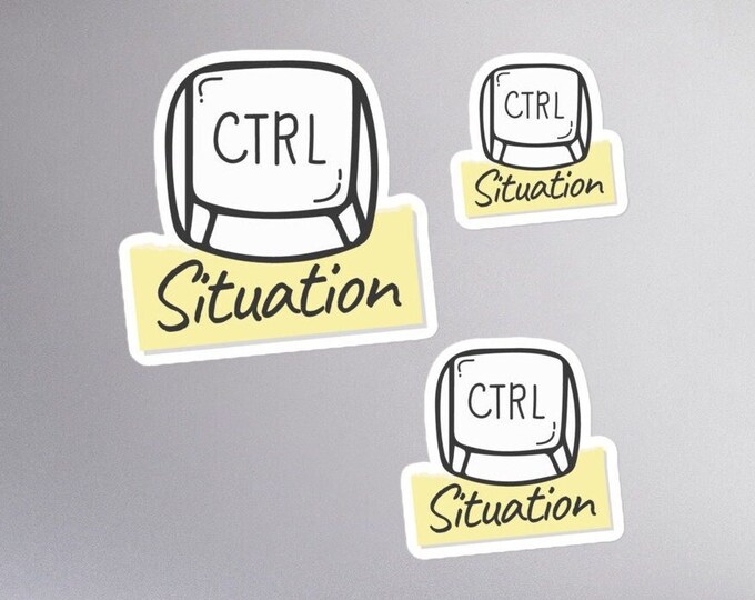 Situation Under Control Stickers, Set of Three Project Manager Vinyl Car Bumper Emblems, Under Ctrl Meme Laptop Labels