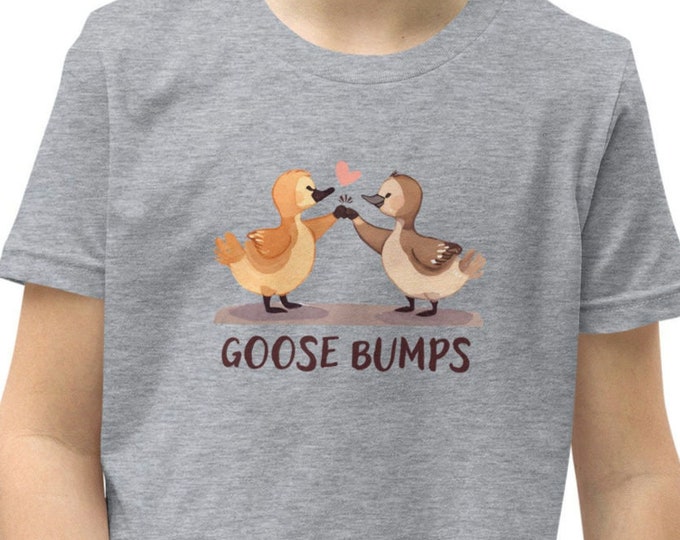 Goose Bumps Youth T-shirt, Silly Goose Cotton Children's Graphic Tee, Cute Animal Lover Kid's Shirt