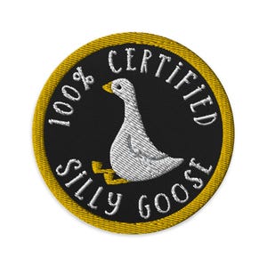 Geborduurde Silly Goose-patch, 100% gecertificeerde Silly Goose-strijkpatch