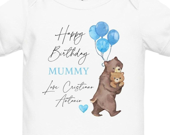 Personalised Happy Birthday Mummy Onesie, Custom Baby Gift