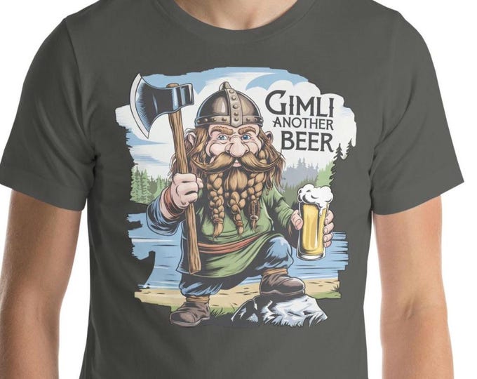 Gimli Beer Tshirt, Gimli Gift, Fun Gimli Viking Present, Fantasy Dwarf Shirt, Interlake Gimli Tee