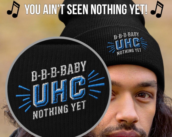 Utah Hockey Club Embroidered Beanie, UHC Nothing Yet Winter Hat, Utah Hockey Fan Gear