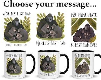 Custom Dad Mug, Personalized Fathers Day Mug, Unique Dad Gift, Prime-Mate Mug, Gorilla Dad, Dad Mug