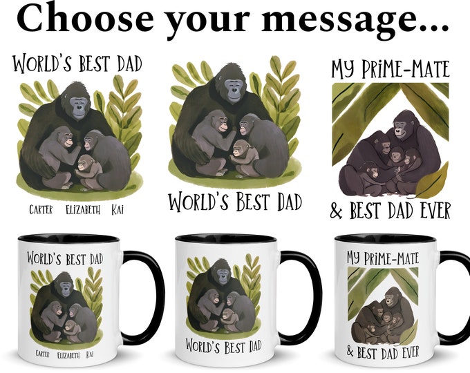 Custom Dad Mug, Personalized Fathers Day Mug, Unique Dad Gift, Prime-Mate Mug, Gorilla Dad, Dad Mug