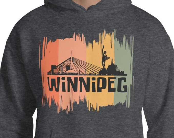 Winnipeg Hoodie, Winnipeg Retro Colour Splash Unisex Hoodie, Winnipeg Shirt