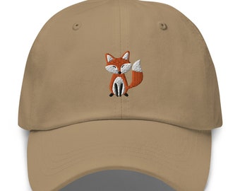 Embroidered Fox Baseball Cap, Adorable Fox Dad Hat, Animal Lover Hat