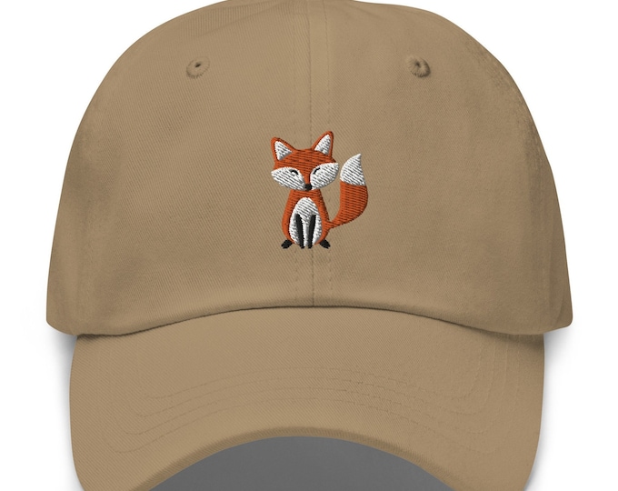 Embroidered Fox Baseball Cap, Adorable Fox Dad Hat, Animal Lover Hat