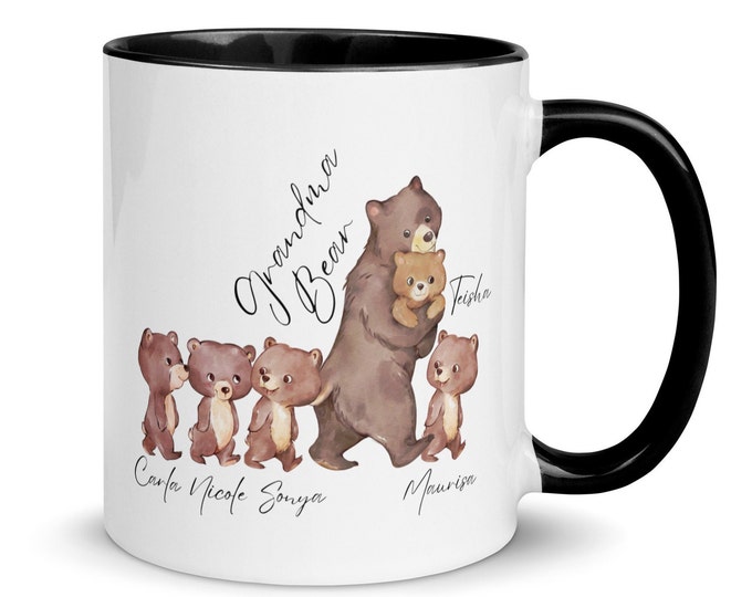 Grandma Bear Mug, Nana Mug, Custom Grandma Mug, Mom Birthday Mug, Grandma Bear and Cubs, New Grandma Mug, Custom Birthday Gift, Grandma Mug