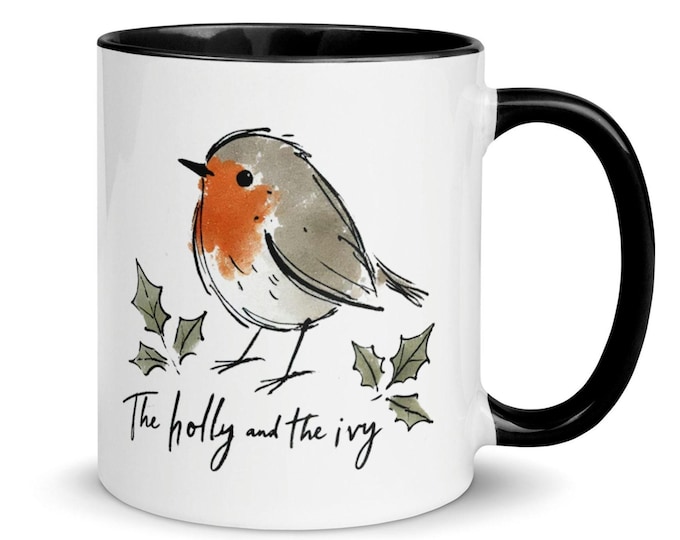 Robin Christmas Mug, The Holly and The Ivy Xmas Coffee Cup