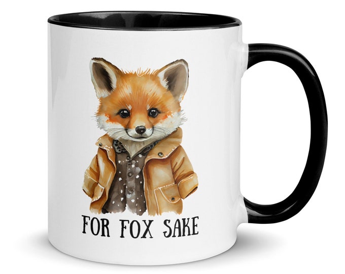 For Fox Sake Mug, Fun Cute Fox Mug, Fox Meme Gift