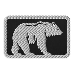 Polar Bear Iron-on Embroidered Patch, 3.5" x 2.25" Rectangular Applique Patch