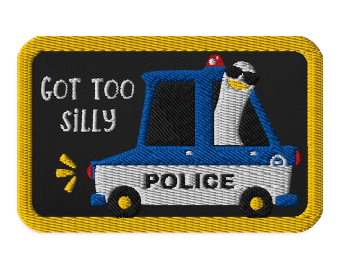 Silly Goose Got Too Silly Patch, Embroidered Silly Goose Meme Iron-On Applique