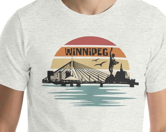 Winnipeg T-shirt, Winnipeg Retro Sunset Unisex T-shirt, Winnipeg Shirt