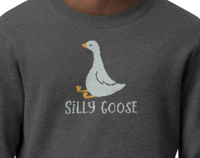 Silly Goose Sweater, Knitted Goose Jumper
