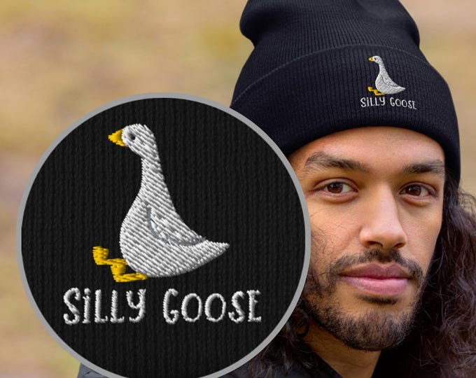 Silly Goose Beanie, Embroidered Silly Goose Winter Hat, Goose Lover Toque
