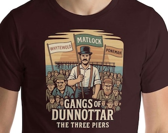 Gangs of Dunnottar Unisex 100% Cotton T-shirt, the three Piers