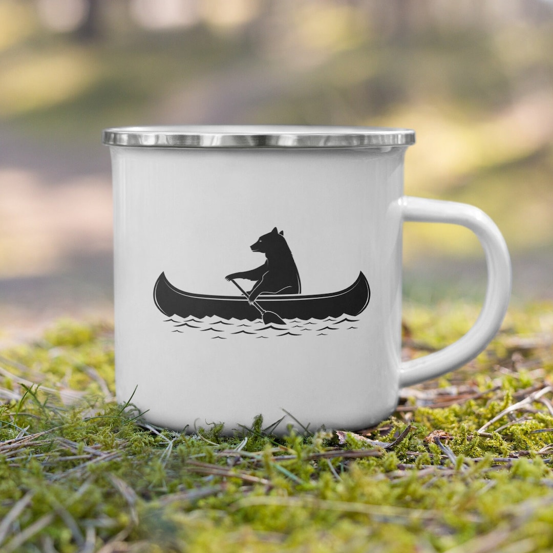 Bear Camp Illustrated Enamel Mug - Dishwasher Safe, 10 Oz, Funny Coffee Cup Gift - View #3