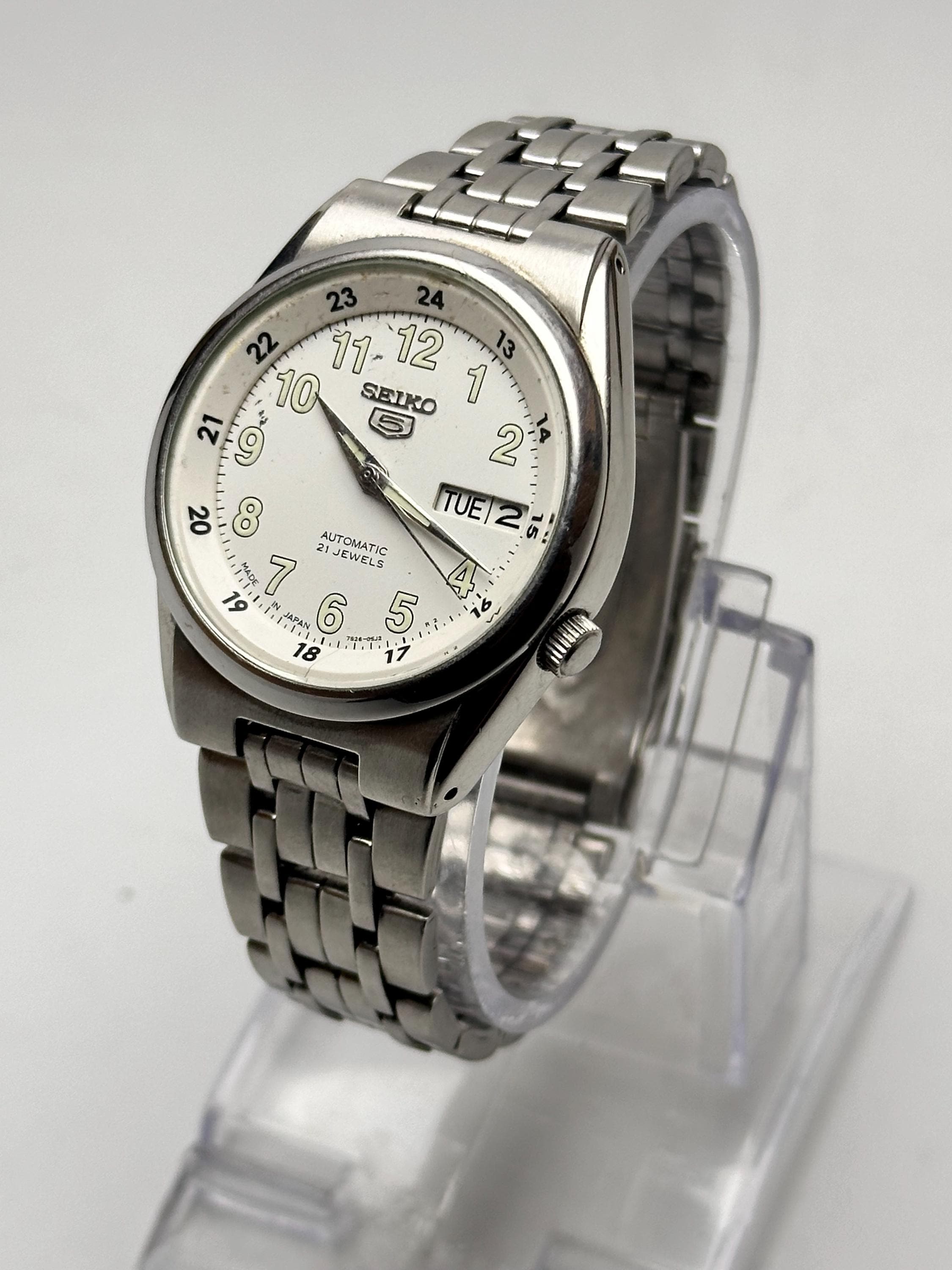 Rare Seiko 5 Sport SNX Japan Automatic 21 Jewels White