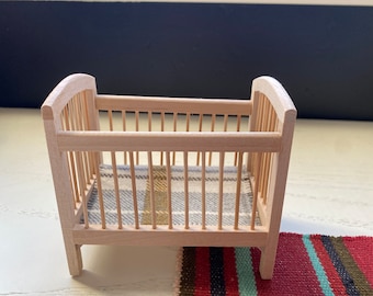 1:12 Scale Dollhouse Crib, Furniture for Dollhouse