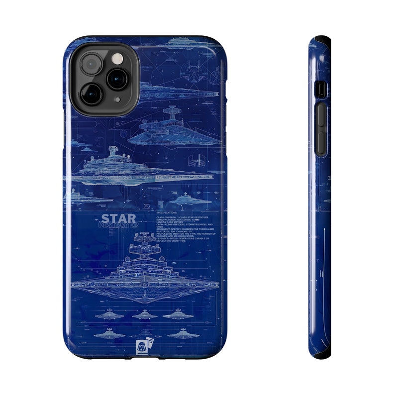 ElyJoshStartup Star Destroyer Blueprint Phone Case - Thumbnail 2