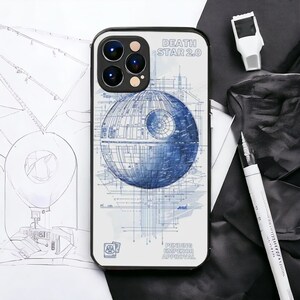 Galactic Blueprint: Death Star Phone Case - Star Wars Inspired Design for iPhone - GeeSoft Phone CSoft Phone Case - iPhone 12 Series