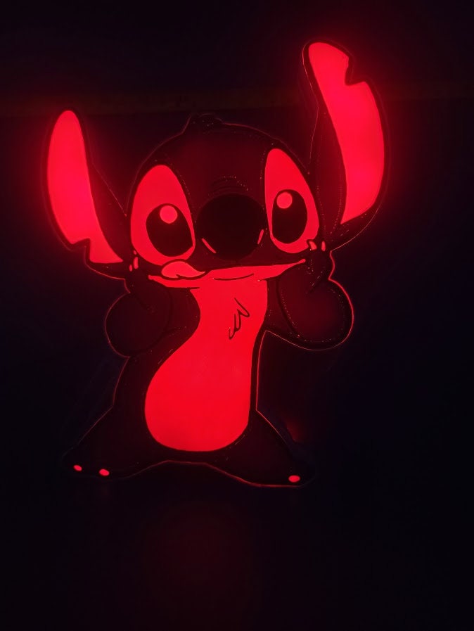 スティッチ LEDライト Disney Stitch LED Neon Blue Wall Light Battery 11.8” Great