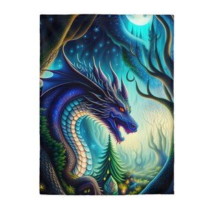 Blue Dragon Velveteen Plush Blanket