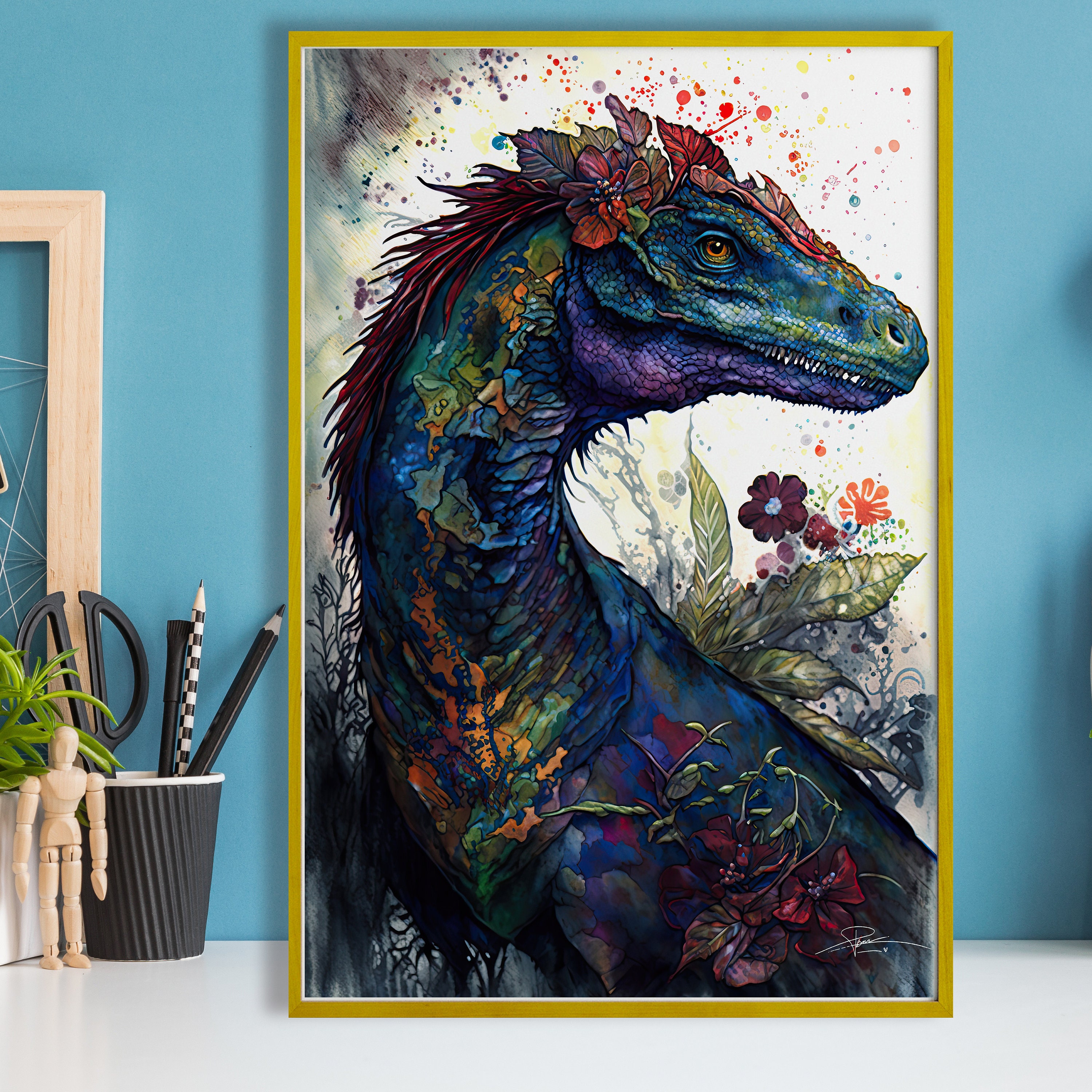 Tyrannosaurus rex Carnotaurus Triceratops Dinosaur, Colored cartoon  dinosaur, cartoon Character, color Splash, painted png