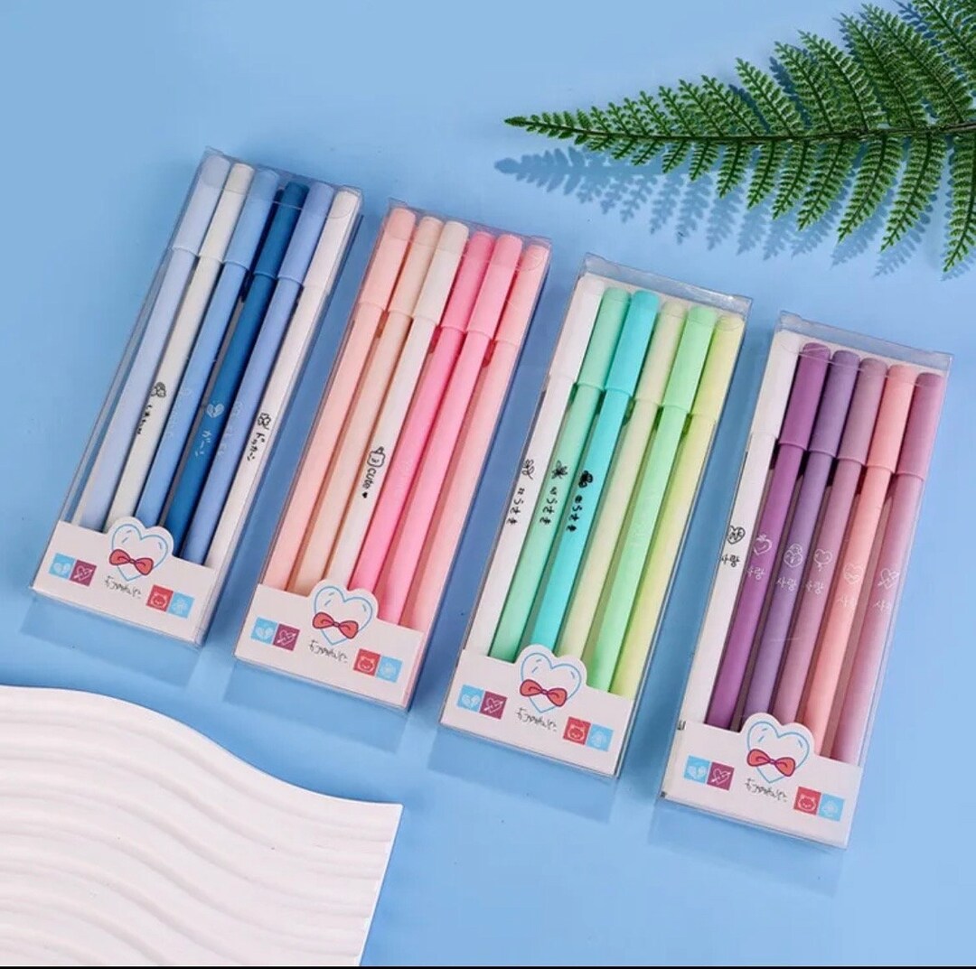 Cute Pastel Gel Pens Black Ink 0.5 Pens Cute Colour Pens Pastel