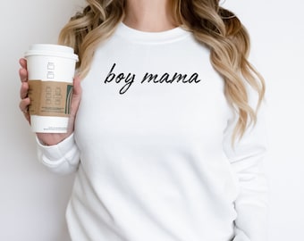 Boy Mama Pullover Sudadera, Regalo perfecto para el día de la madre, Boy Mama Crewneck Sweater, Regalo para la nueva mamá, Cute Trendy Boy Mom Pullover Gift