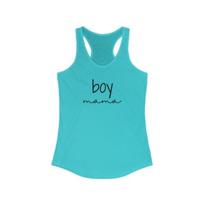 Boy Mama Racerback Tank Top, Género Reveal Tank, New Mom Tank Top, Boy Mom Shirt, Mom Life Tank, Tank Top para mamás, Cute Boy Mom Top imagen 9