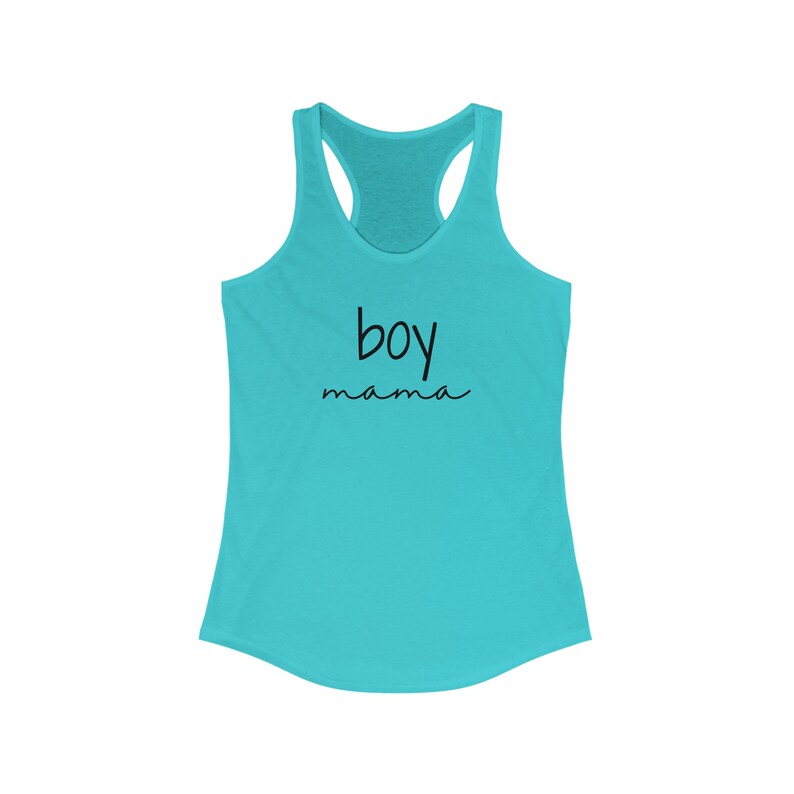 Boy Mama Racerback Tank Top, Género Reveal Tank, New Mom Tank Top, Boy Mom Shirt, Mom Life Tank, Tank Top para mamás, Cute Boy Mom Top imagen 9