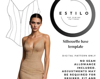 Plunging Sweetheart Cut Corset Top with Mesh Mid Panel & Short Skirt PDF Sewing Pattern | NO Sewing Instructions Included