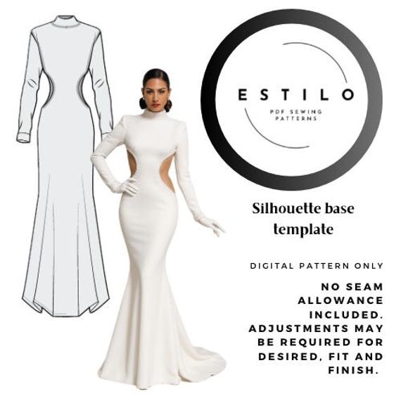 dress cut out template Glamorous Godet Dress Pattern Template
