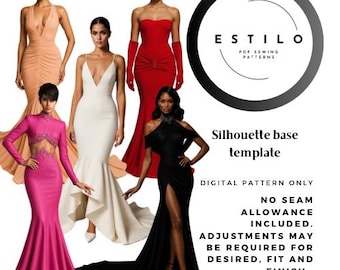 Pattern Bundle 5 Styles Gown/Dress PDF Sewing Patterns | NO sewing instructions included