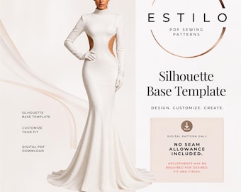 Figurbetontes Kleid mit seitlichen Cut-outs und Cocktailärmeln (PDF-Schnittmuster)