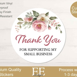 Personalized Thank You Stickers: Glossy Vinyl Small Business Packaging
