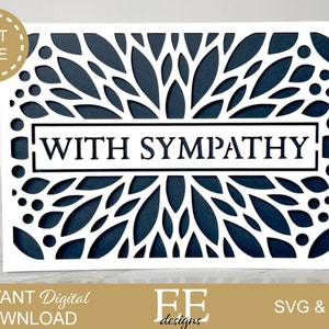 SVG: DIY Mit Beileid Kartendesign | Beileid Karte | Cricut Cut-Datei | Papierschnitt | Cricut Silhouette | Svg Png