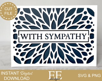 Sympathy Card SVG: Floral Papercut Design (Digital Download)