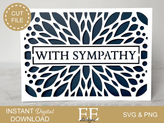 Sympathy Card SVG: Floral Papercut Design (Digital Download)