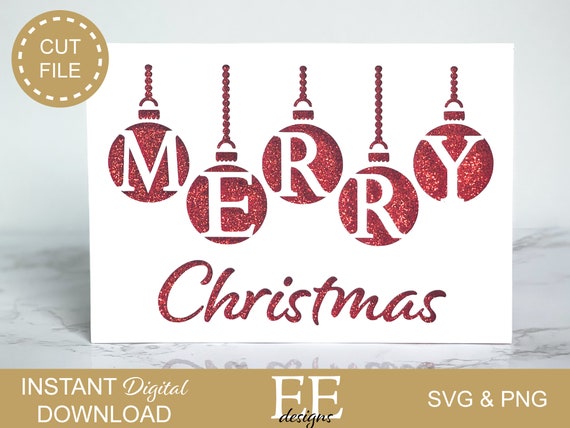 DIY Ornament Christmas Card SVG: Cricut Cut File (Digital Download)