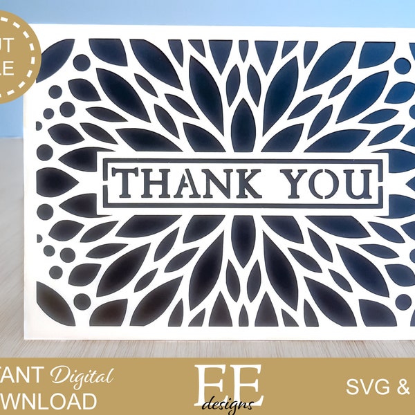 SVG: DIY Thank You Card Digital Design | Cricut Cut File  | Paper Cut | Cricut Silhouette | Svg Png