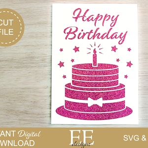 SVG: DIY Kinder Geburtstagskarte Digitales Design | Cricut Cut-Datei | Scherenschnitt | Cricut Silhouette | Svg Png