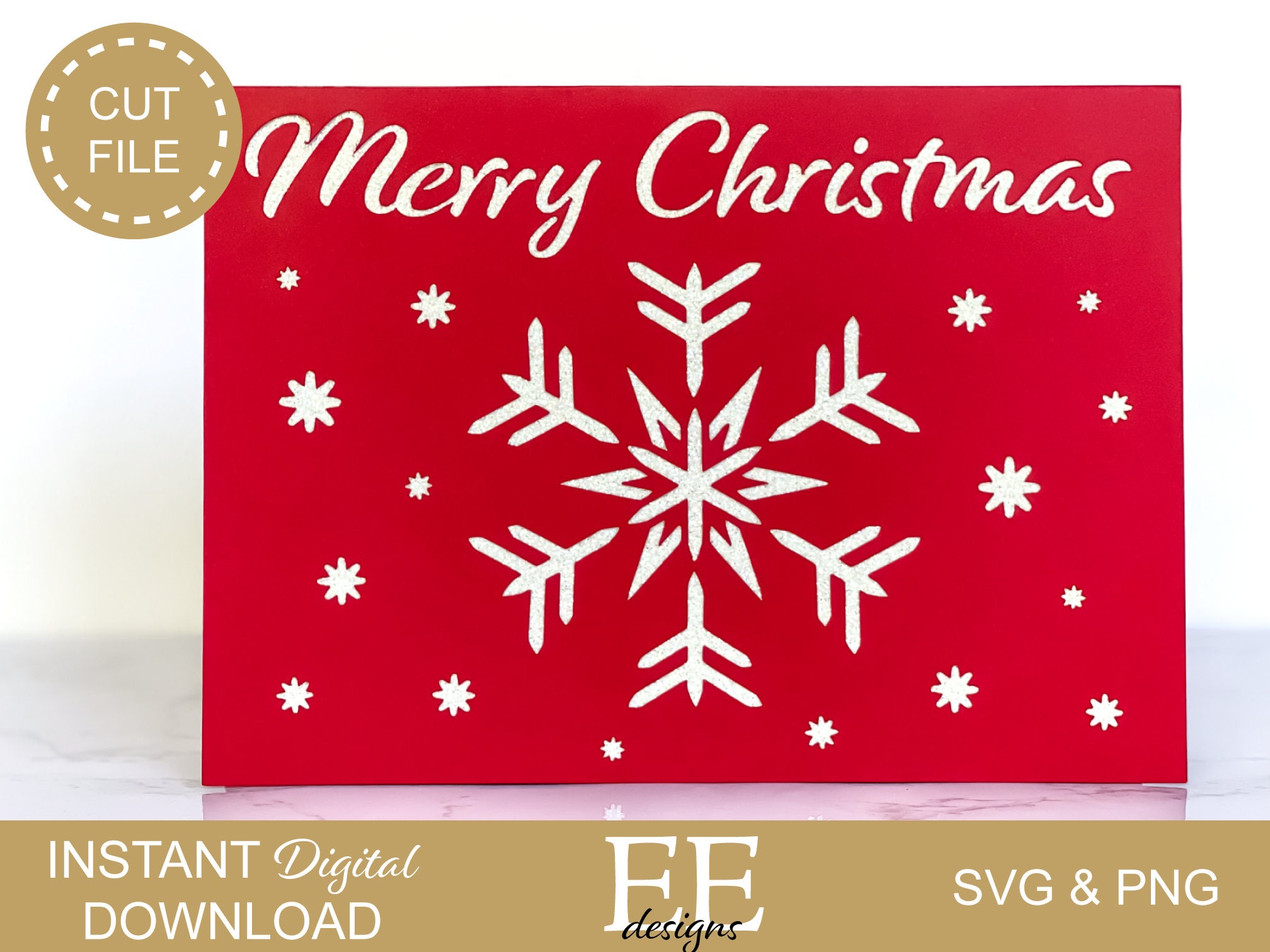 DIY Christmas Card Bundle: Cricut & Silhouette Cut Files (SVG, PNG) - Etsy