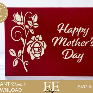 SVG: Tarjeta del Día de la Madre DIY Diseño digital / Archivo de corte Cricut / Corte de papel / Silueta Cricut / Svg Png