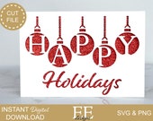 DIY Holiday Card SVG: Ornament Design, Cricut Cut File (Digital Download)