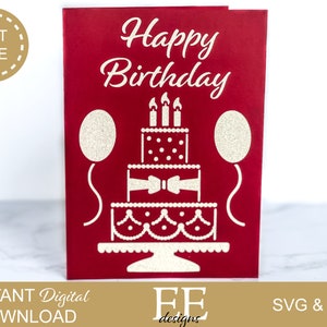 SVG: biglietto di auguri fai da te, design digitale / file di taglio Cricut / carta tagliata / silhouette Cricut / Svg Png